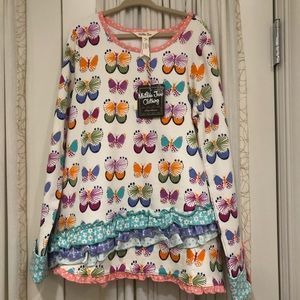 NWT Matilda Jane size 8 Butterfly Shirt